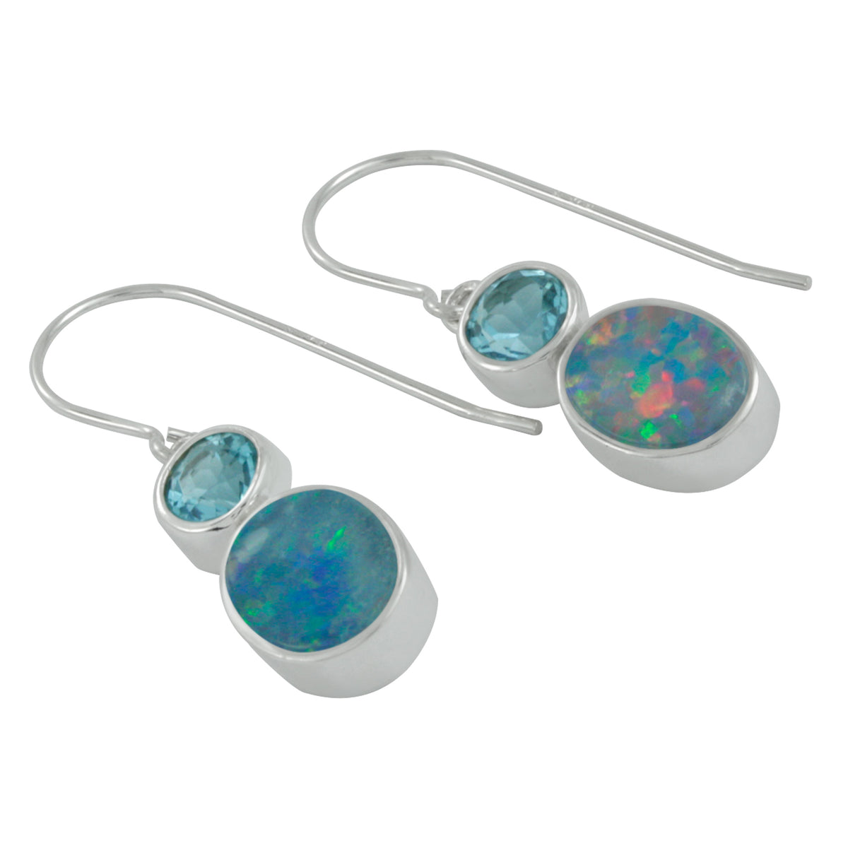 Gorgeous Opal and Blue Topaz Earring