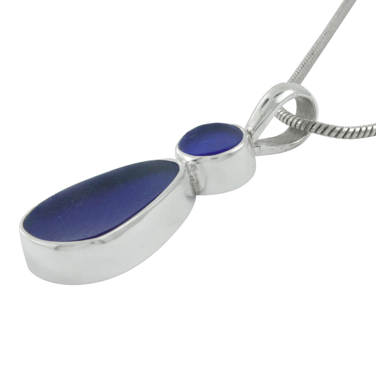 Genuine Sea Glass Silver Pendant