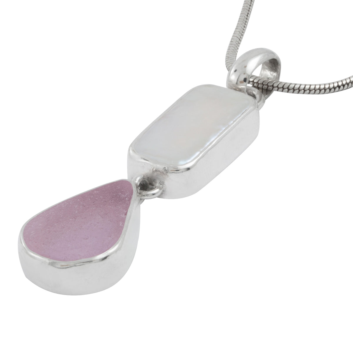 Stunning Pearl and Lavander Seaglass Pendant