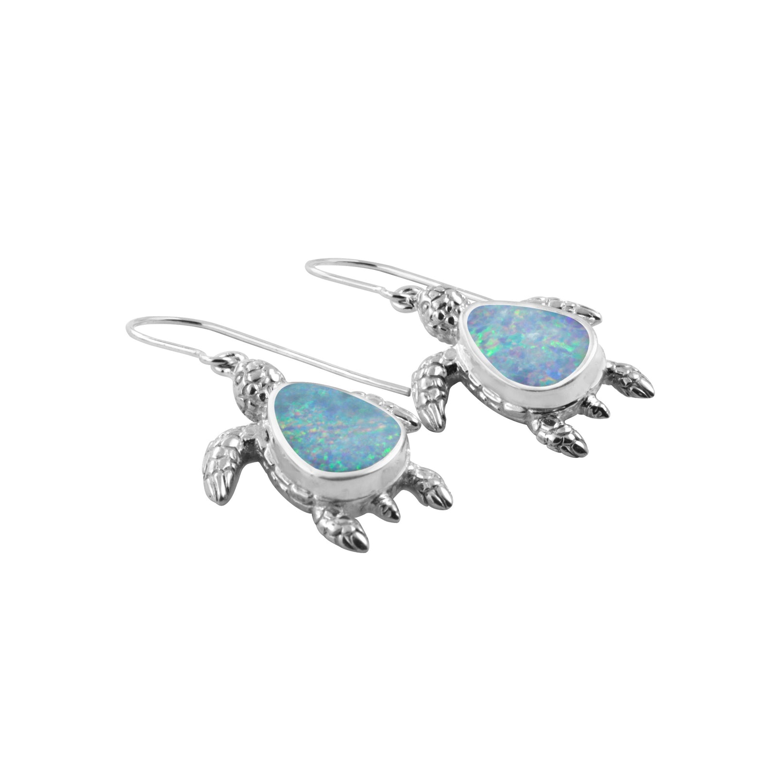 Shimmering Opal Sea Turtle Earrings