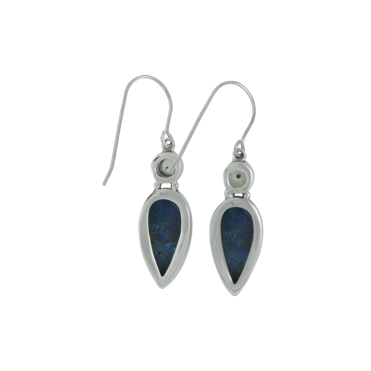 Lapis and Pearl Silver Earring....A summer Must have!