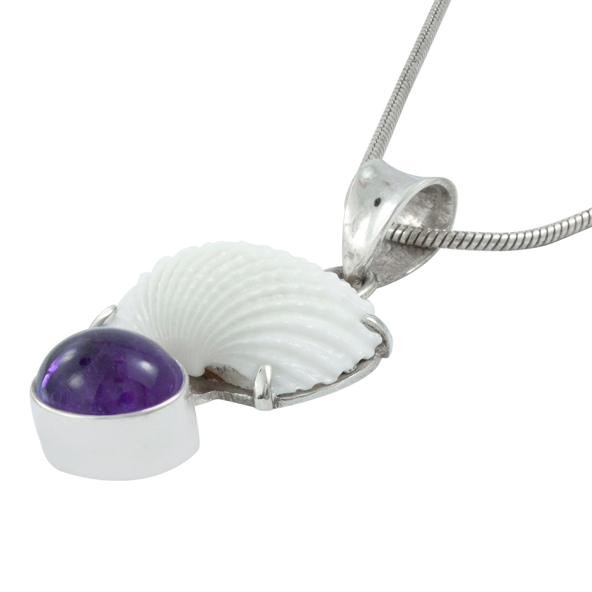 Sea Shell &amp; Ameythyst Pendant