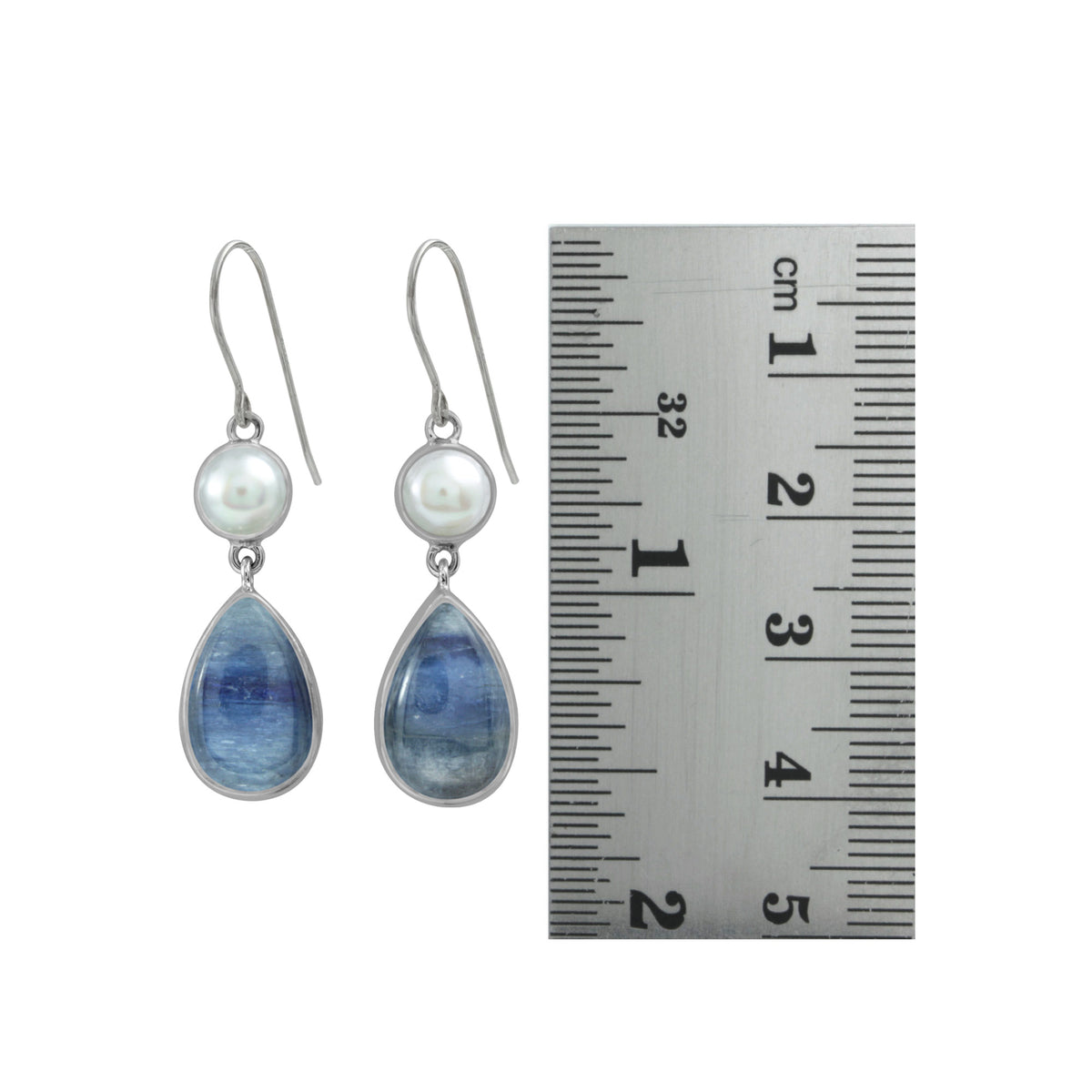 PEARL KYANITE CLASSIC DROP EARRING