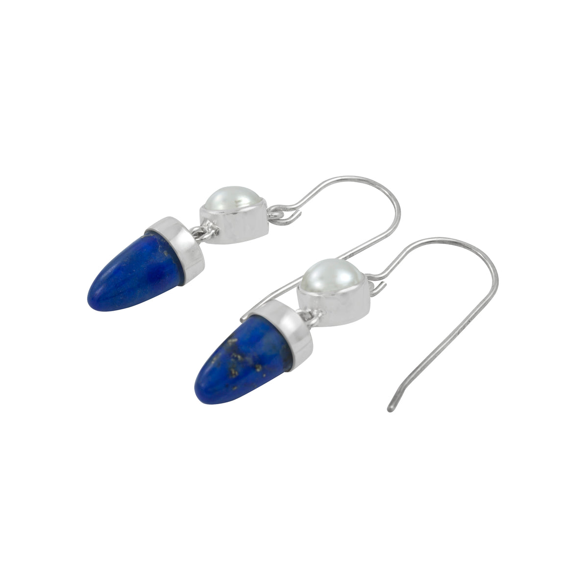 Stunning Simplicity Pearl and Lapis Earring