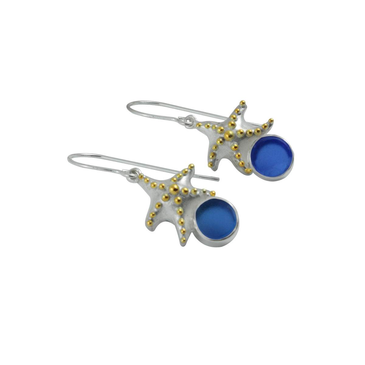 Charming Starfish &amp; Sea Glass Earring