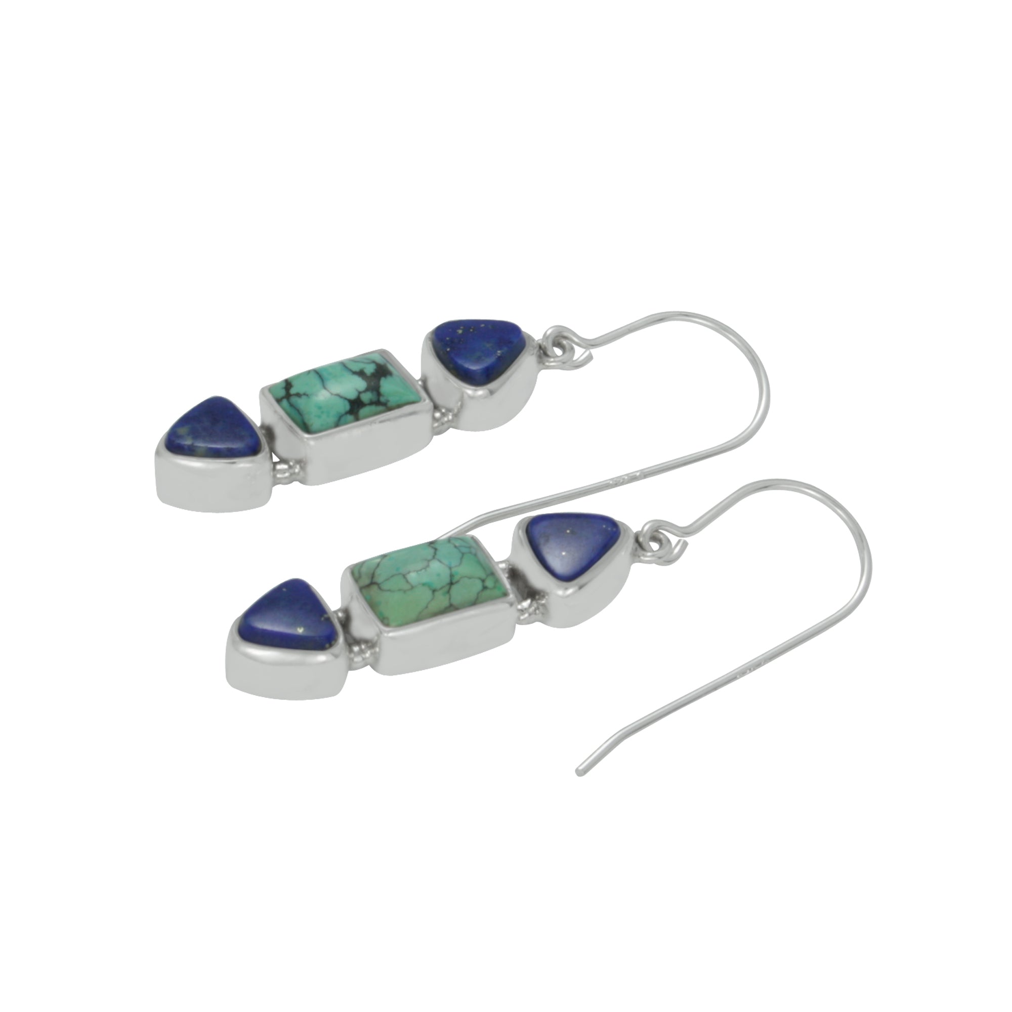 The Best of the Blues ! Turquoise and Lapis drop dead gorgeous earring!!