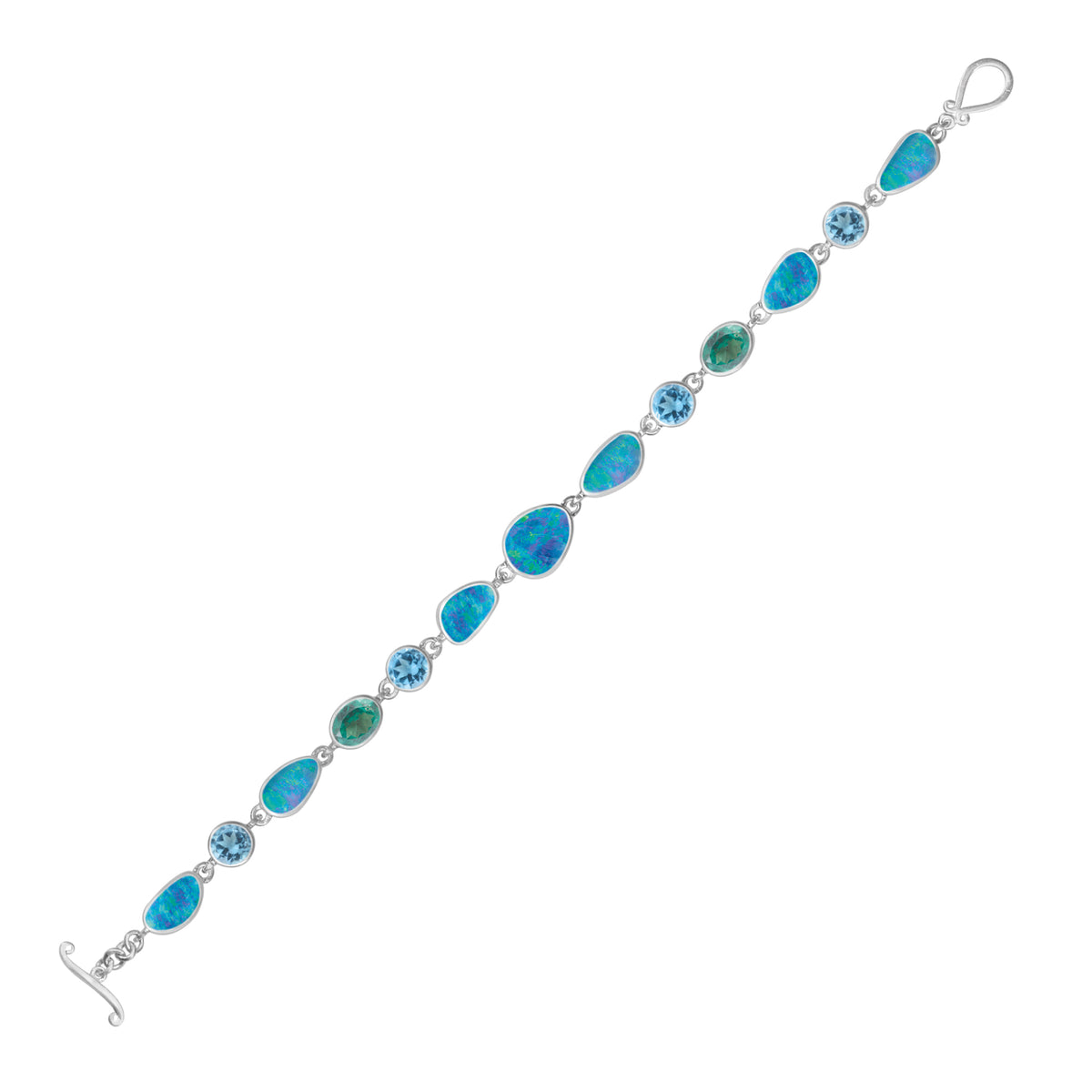 Exquisite Opal Bracelet with Blue &amp; Green Topqz