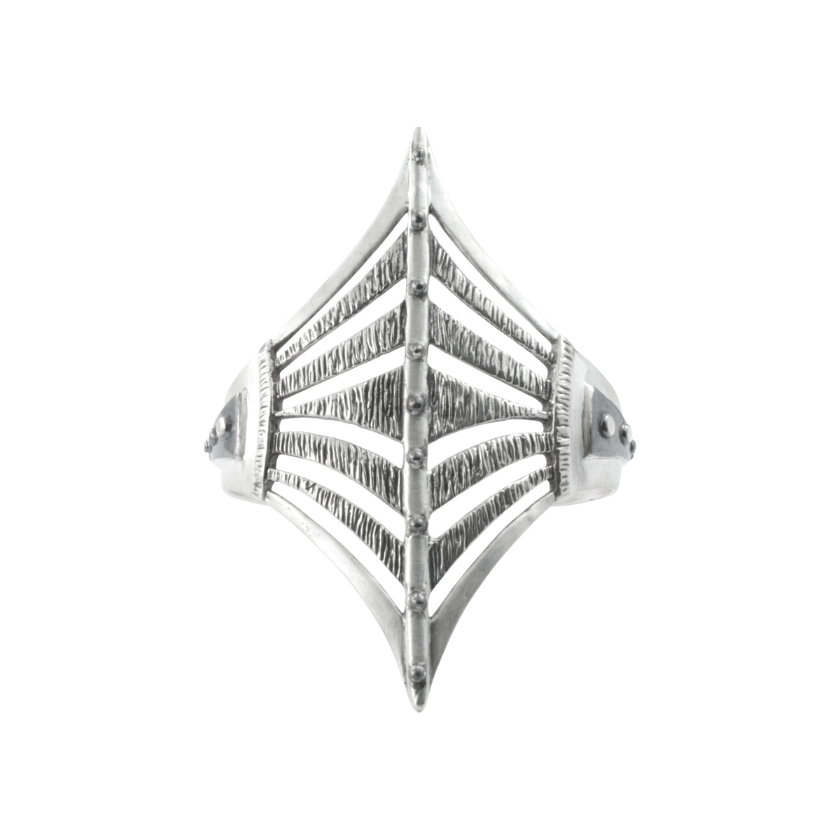 Silver Cuff Bracelet With Texture Component