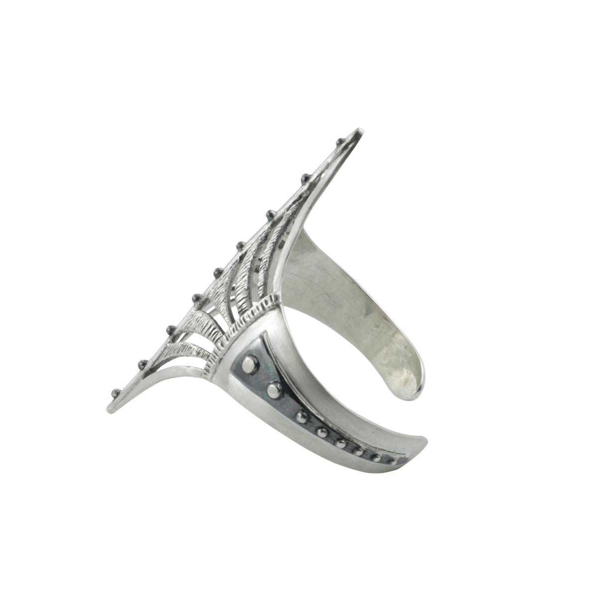 Silver Cuff Bracelet With Texture Component