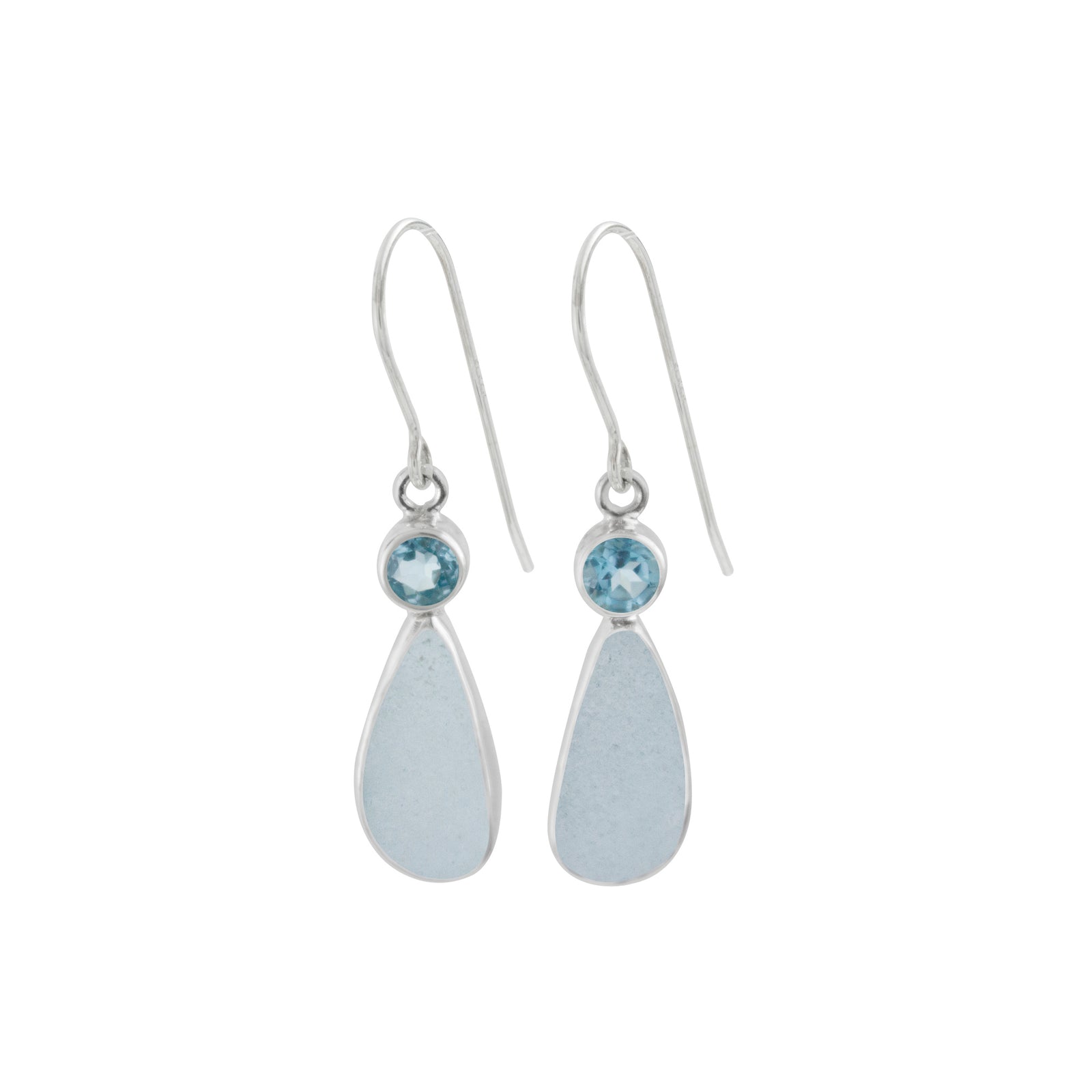 Simple Sea Glass Elagance! Blue Topaz & Cobolt Blue Sea Glass