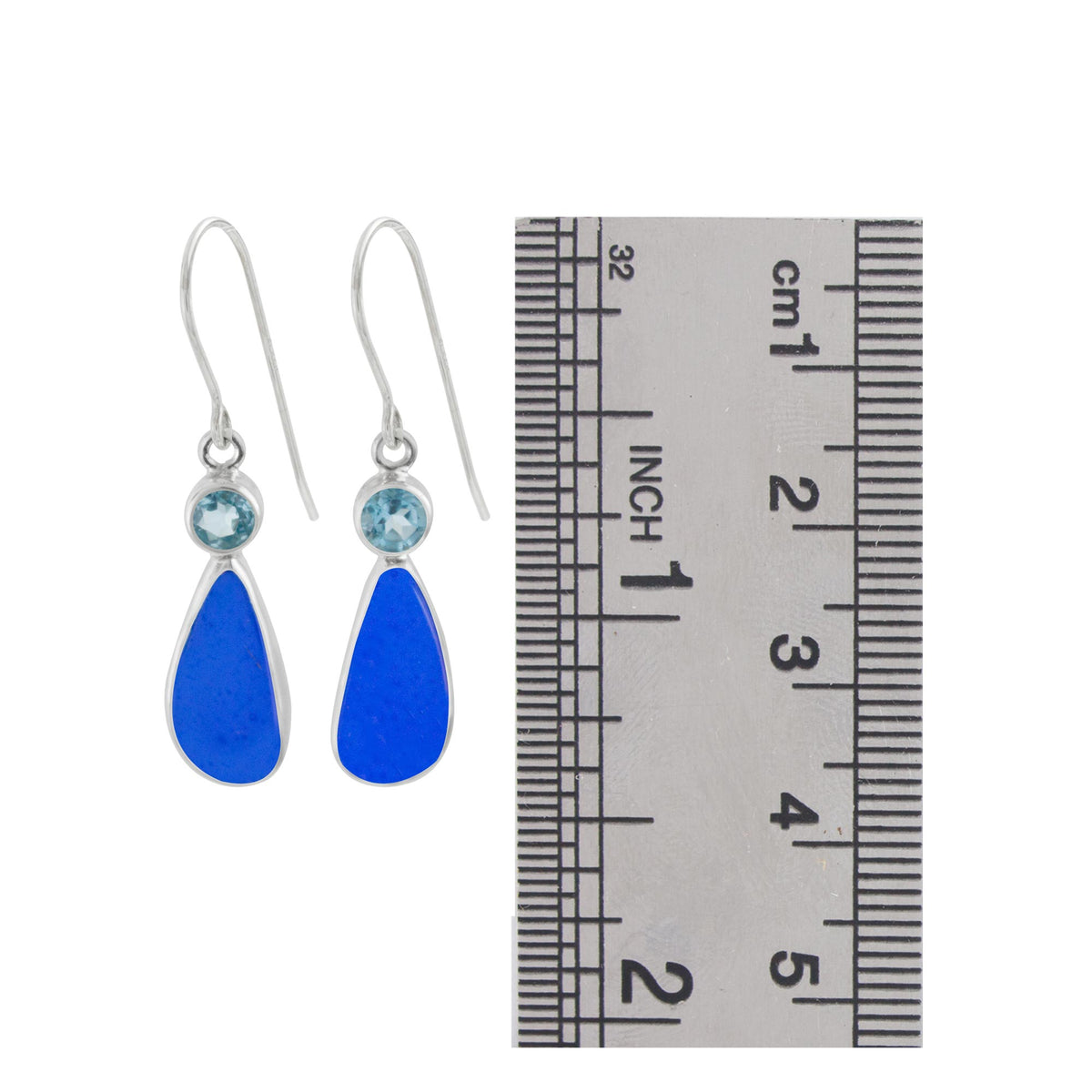 Simple Sea Glass Elagance! Blue Topaz &amp; Cobolt Blue Sea Glass