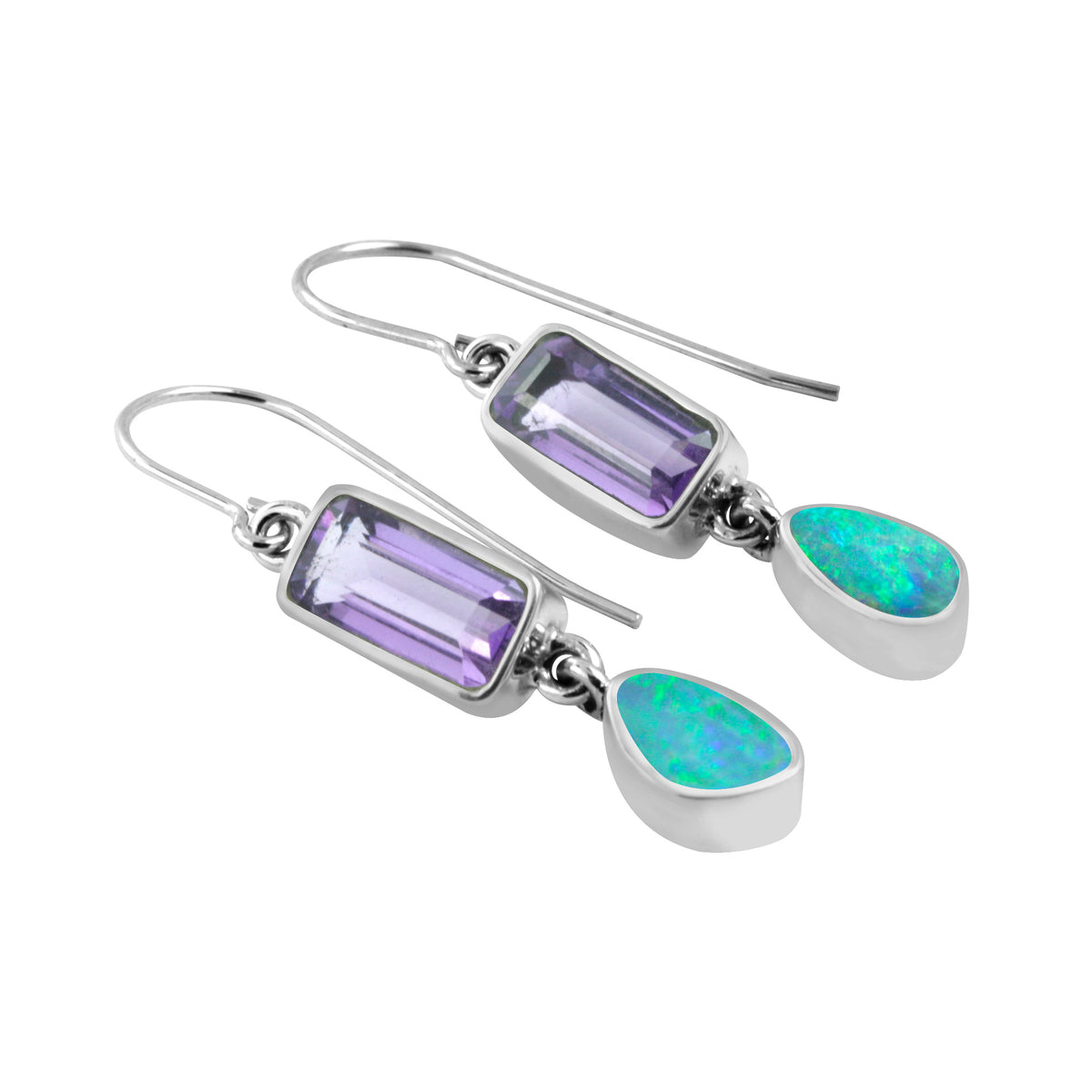 Gorgous Amethyst &amp; Opal Earring