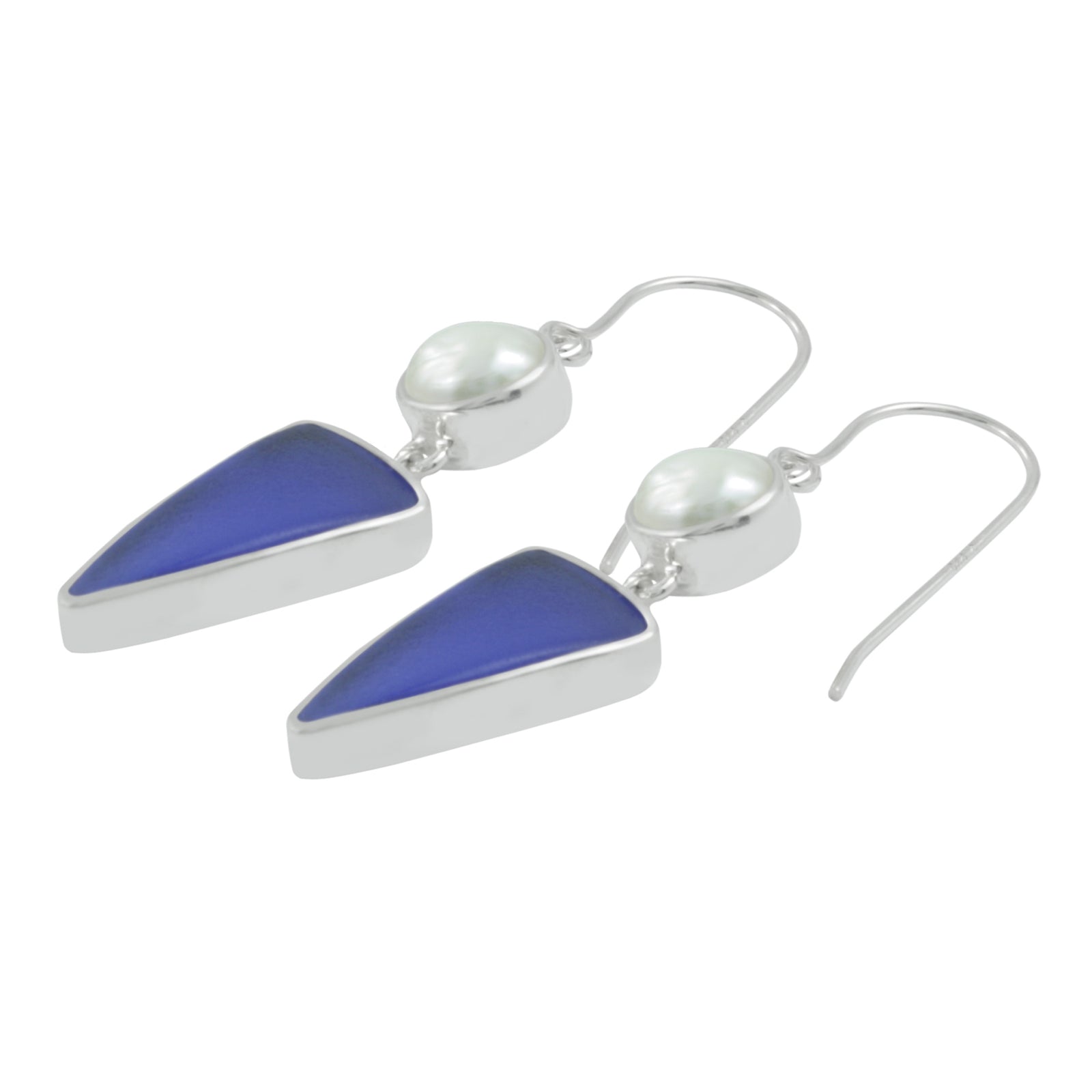Eleagant SeaGlass and Pearl Earring