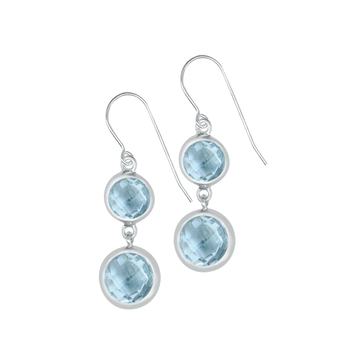 Gorgeous Blue Topaz Briolet drop earrings
