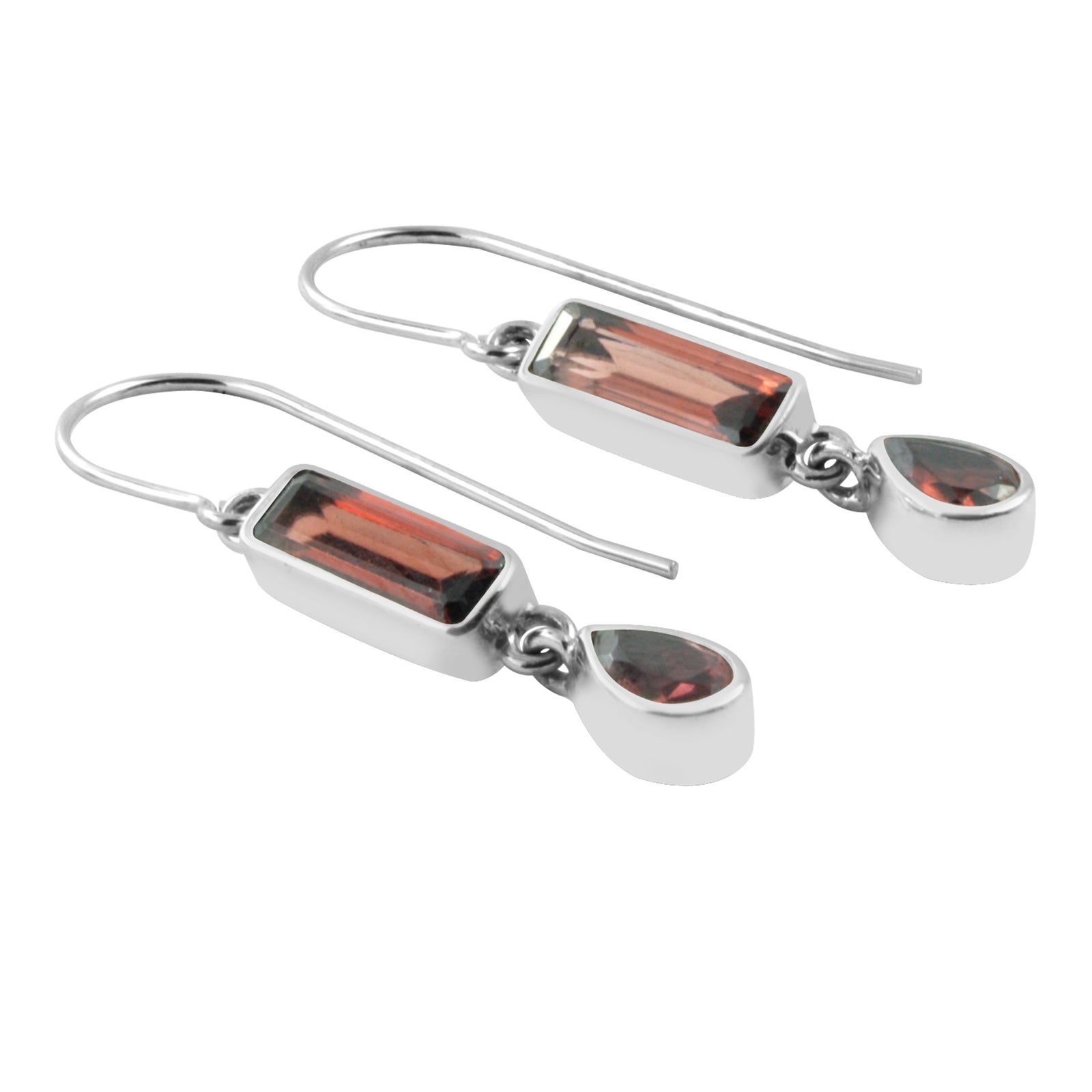 Simpley Elagant Red Garnet Earrings