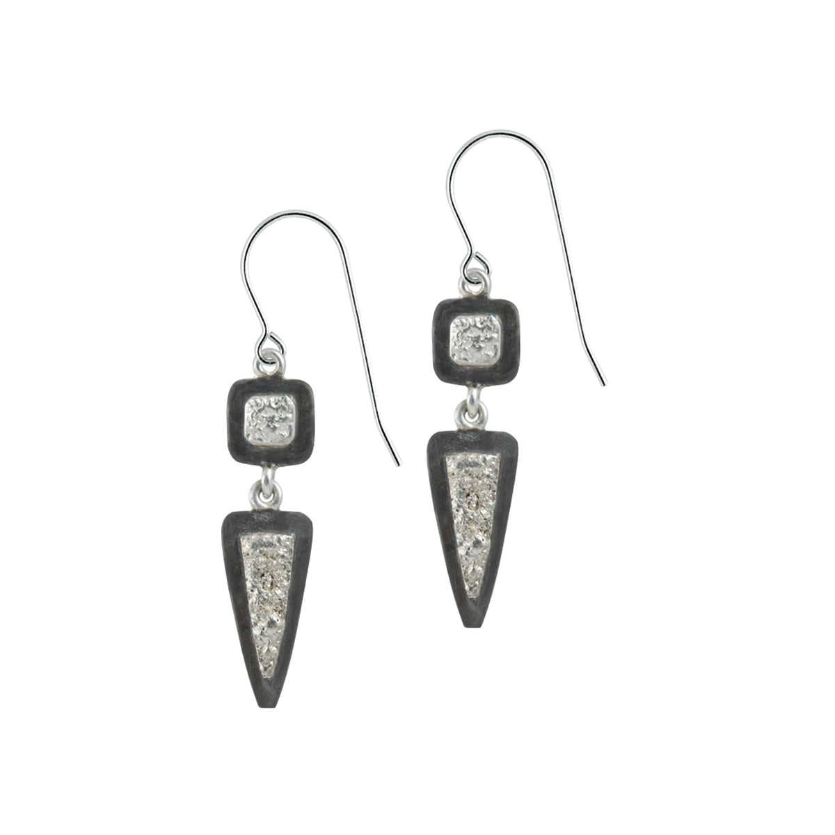 Silver Earring With Texture Component