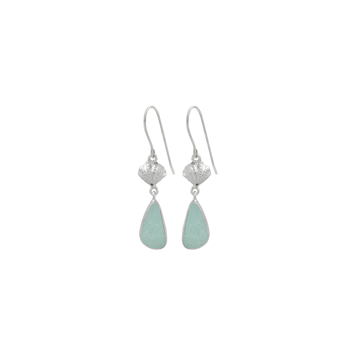 Charming Sea Glass Earring with Sea Shell