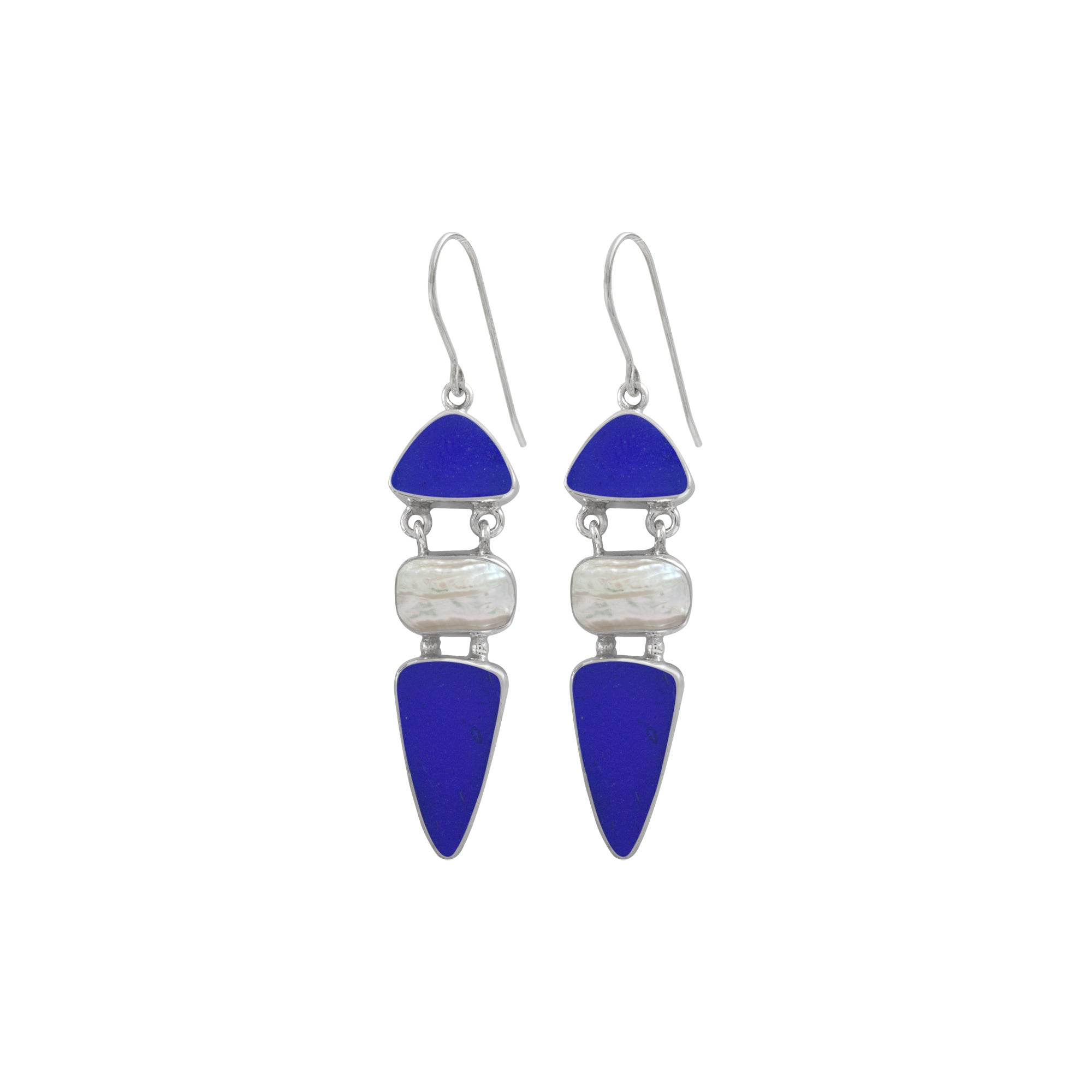 Exceptional Sea Glass and Pearl Earrings