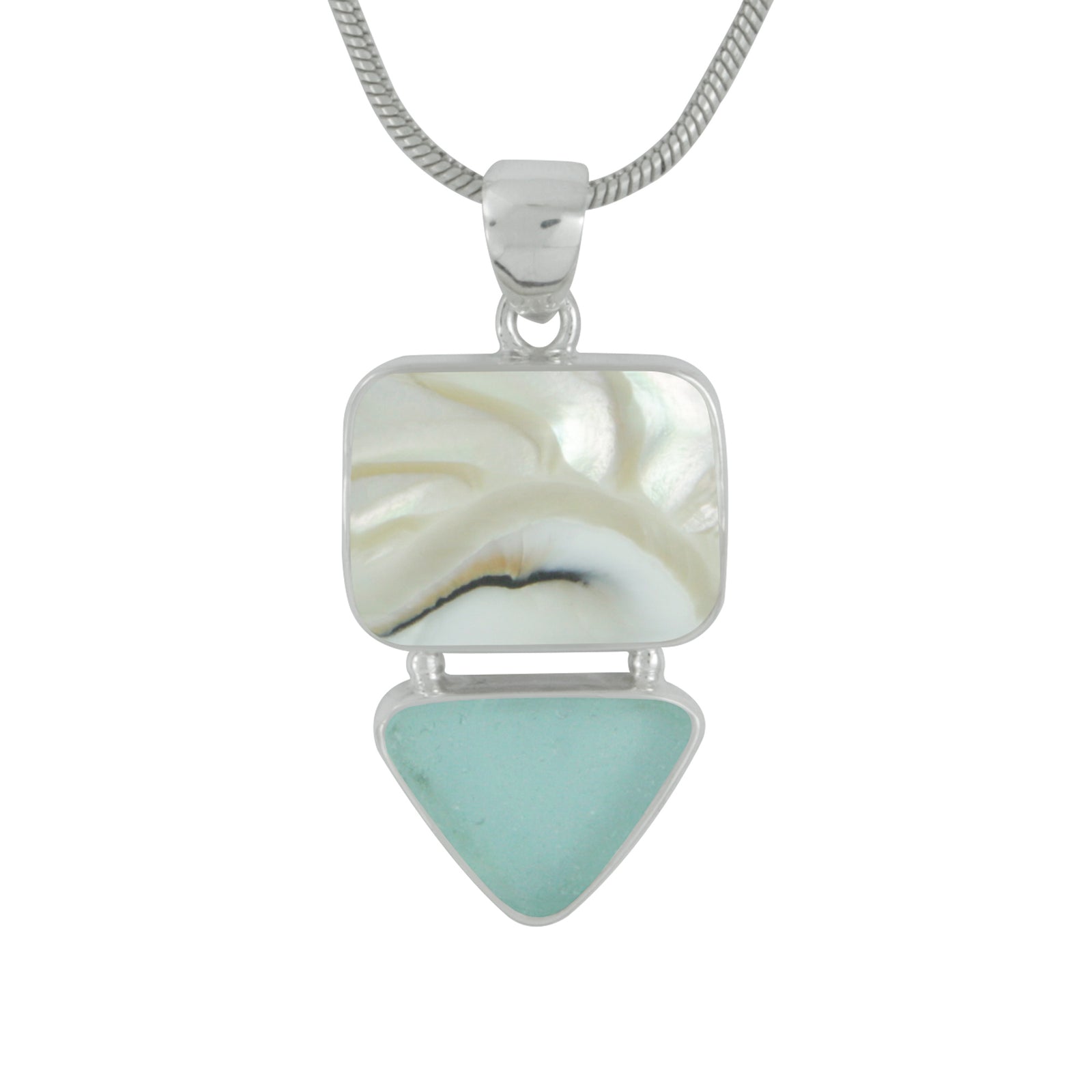 Sunrise Pendant! Nautilus Shell and Genuine White Seaglass Pendant depicts the rising of the sun
