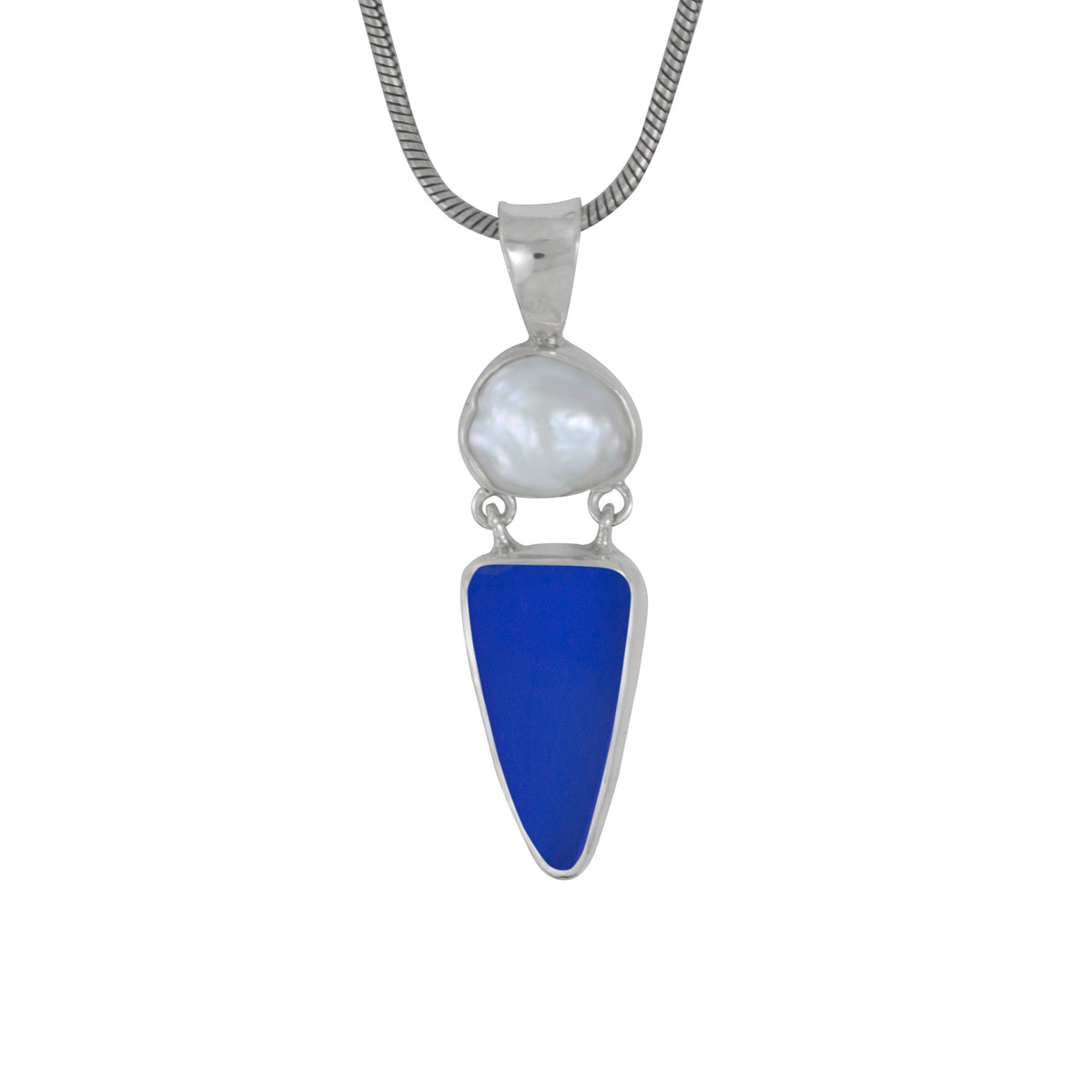 Beautiful Seaglass and Pearl Pendant