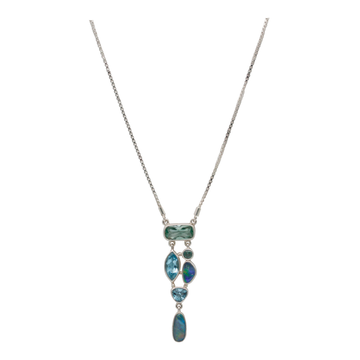 Stunning Opal Necklace with Multi color gemstones
