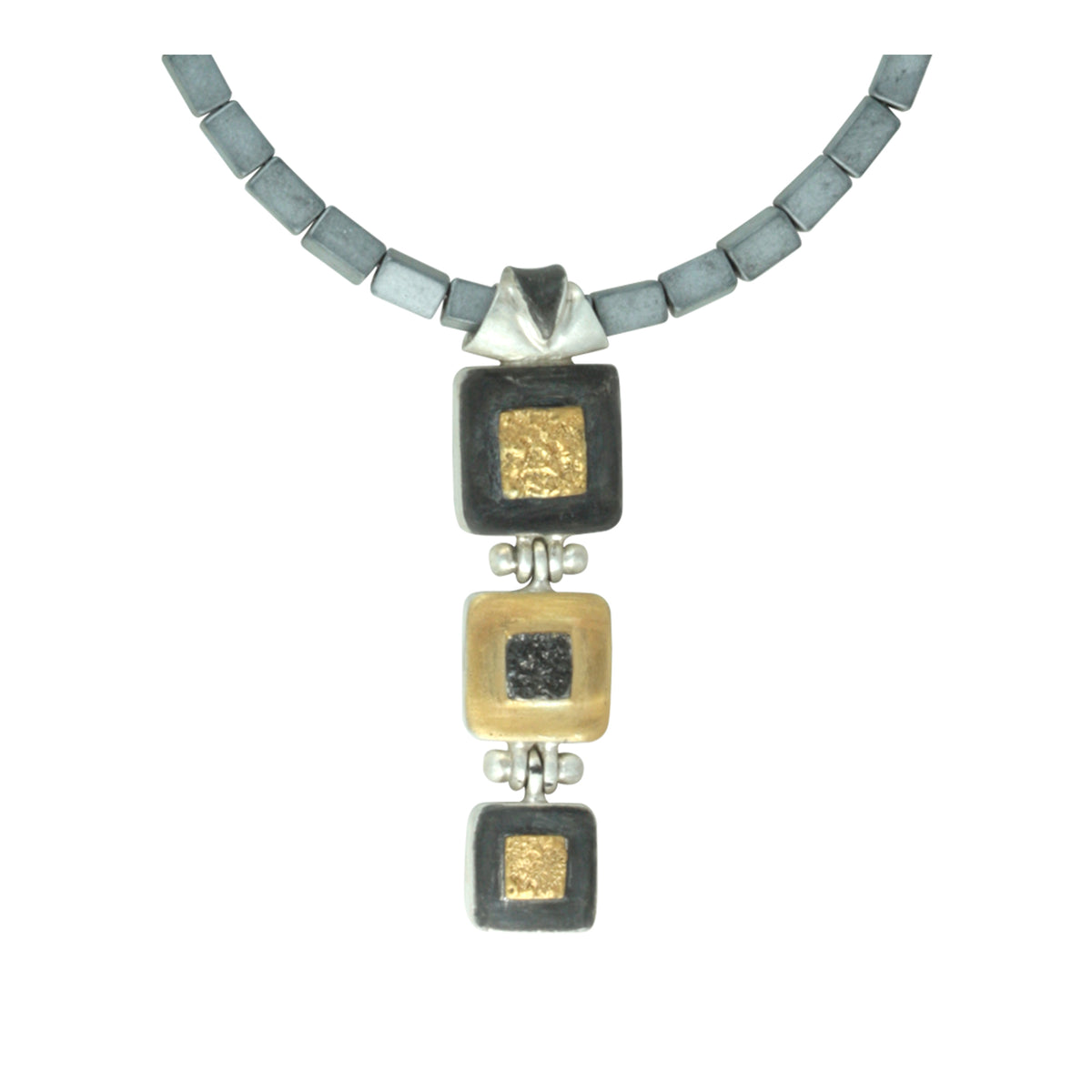 Geometric 2 Tone Texture Necklace