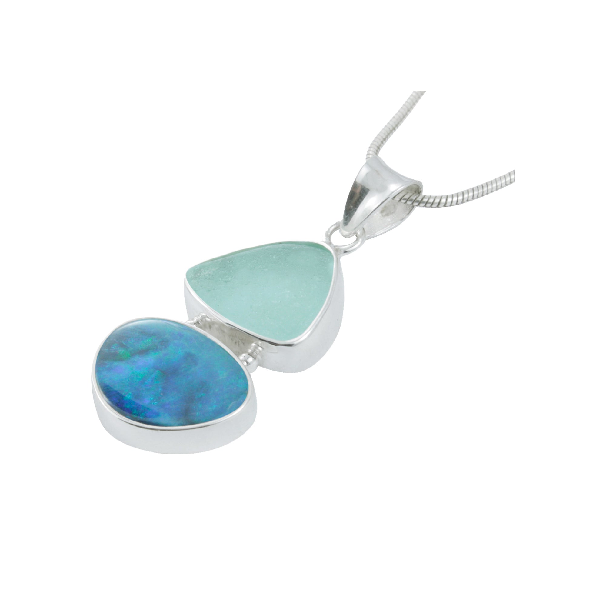 Stunning Opal Sea Glass Pendant