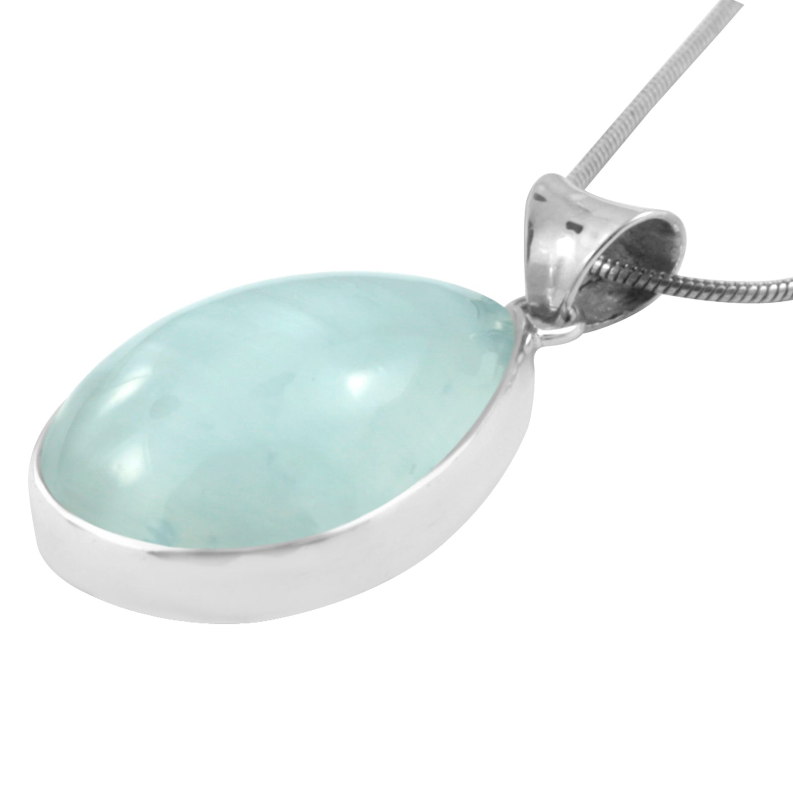 Silver Pendant With Selenite Pear