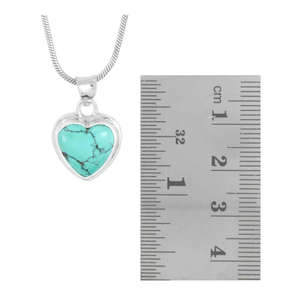 Silver Pendant With Turquoise Heart