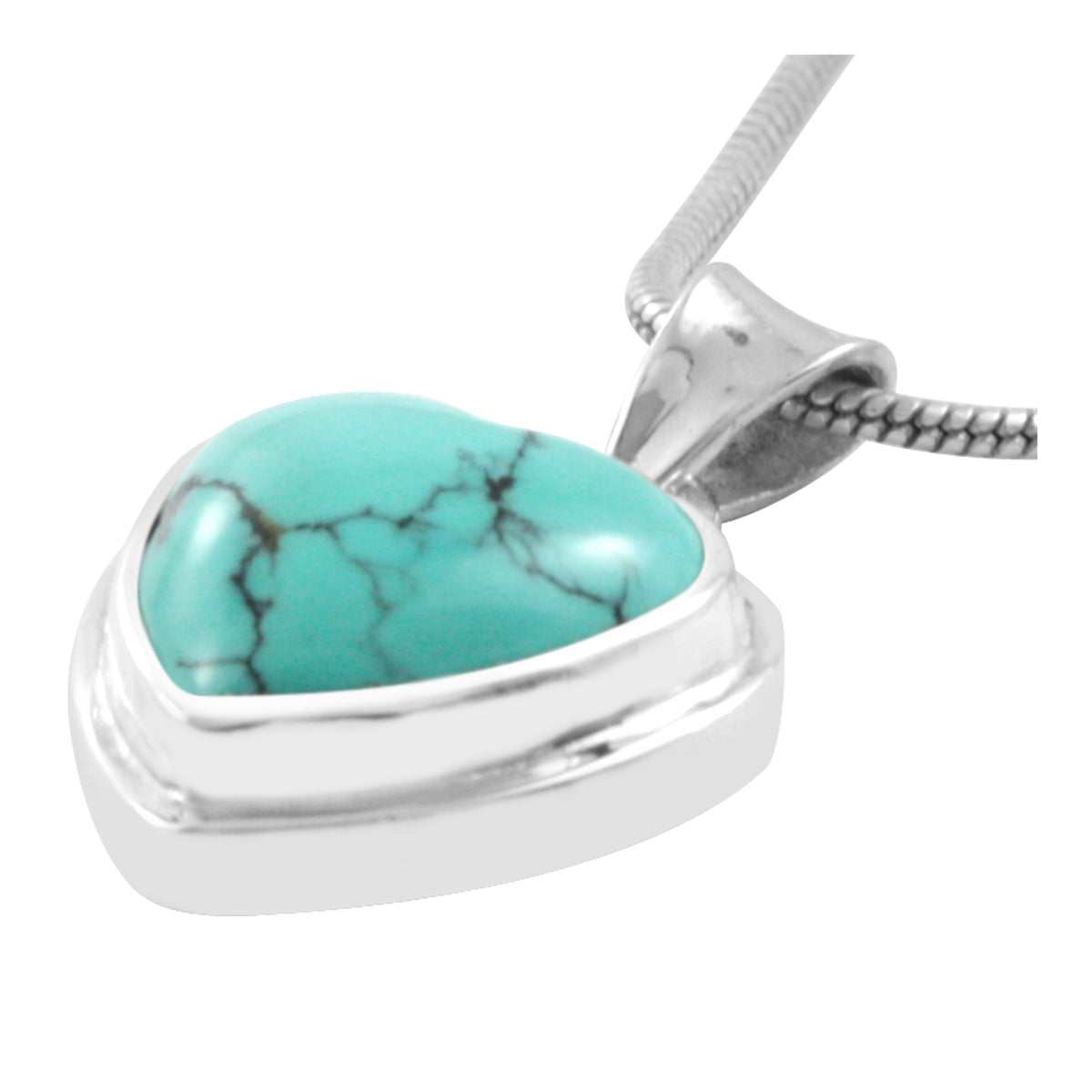 Silver Pendant With Turquoise Heart