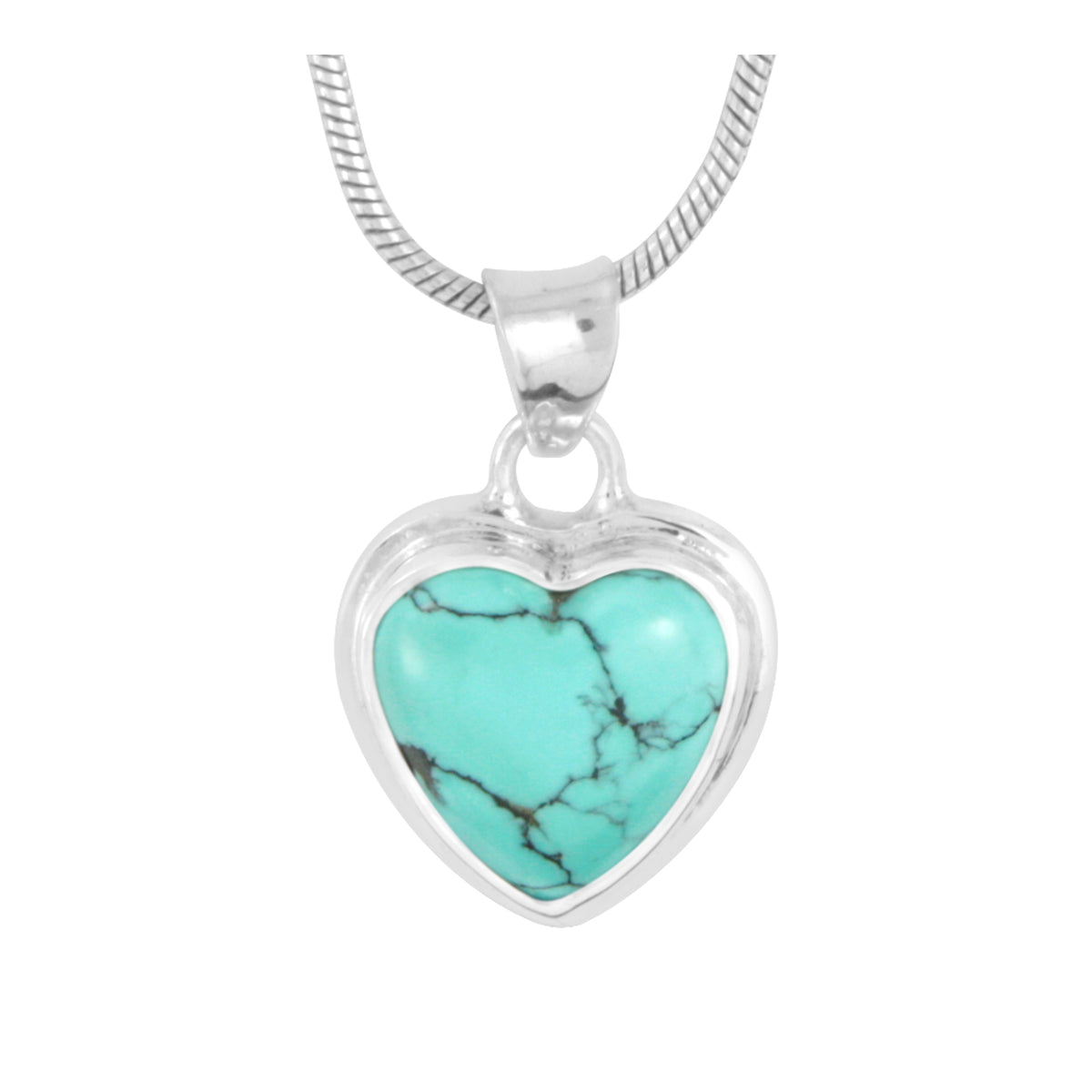 Silver Pendant With Turquoise Heart