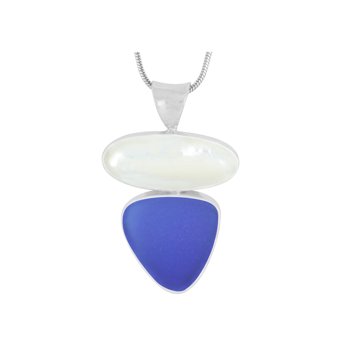 Gorgeous Mother Of Pearl and Sea Glass Pendant
