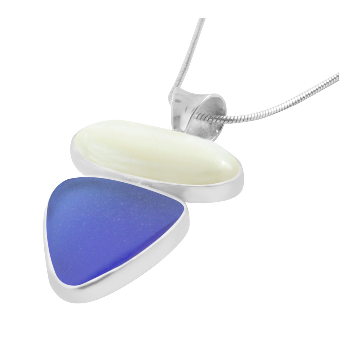 Gorgeous Mother Of Pearl and Sea Glass Pendant