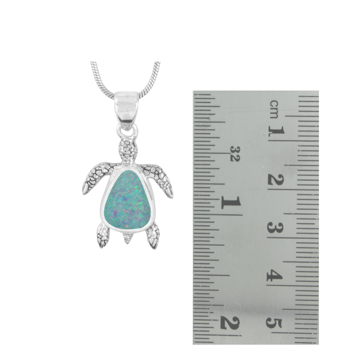Silver Pendant With Turtle Component &amp; Opal Free Form