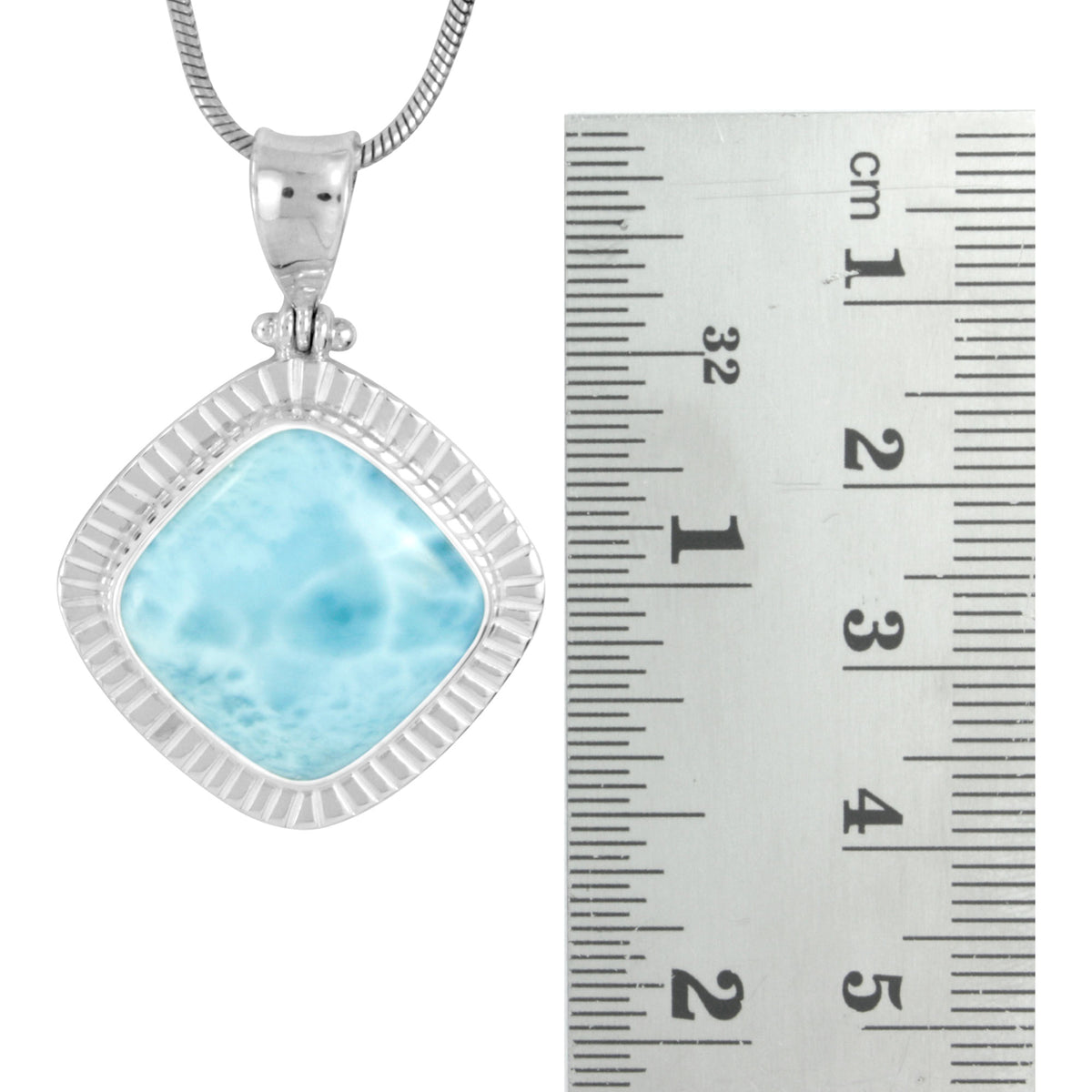 Gorgeous Larimar Pendant.  Simple and Elegant