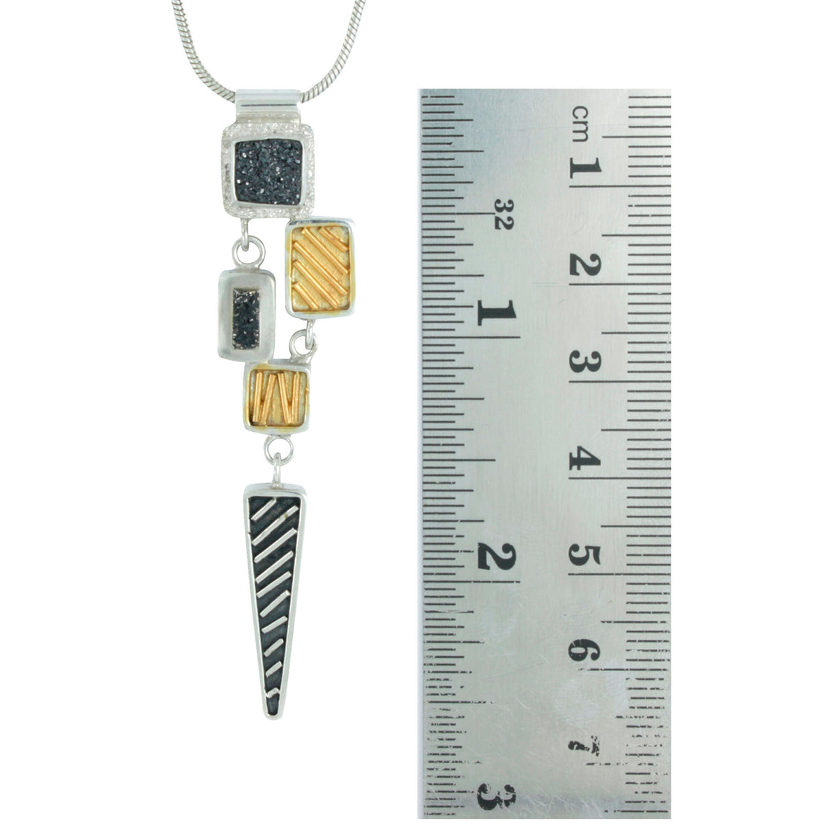 Mixed Metals Geometric two tone  Pendant