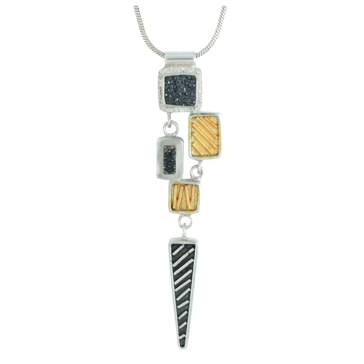 Mixed Metals Geometric two tone  Pendant