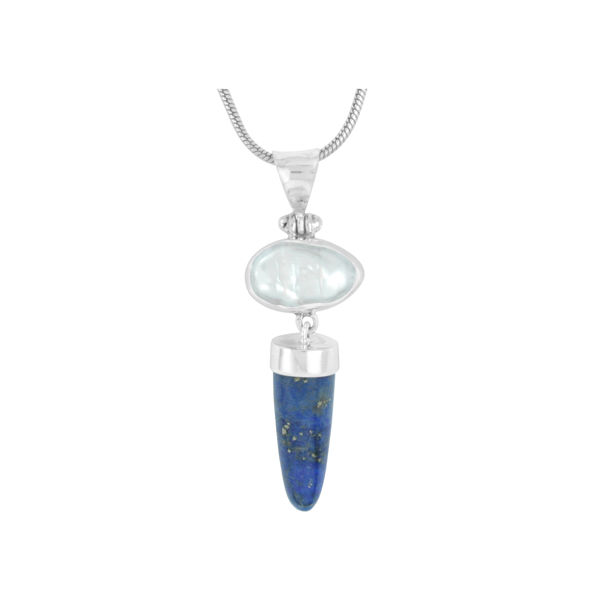 Lapis &amp; Pearl Pendant