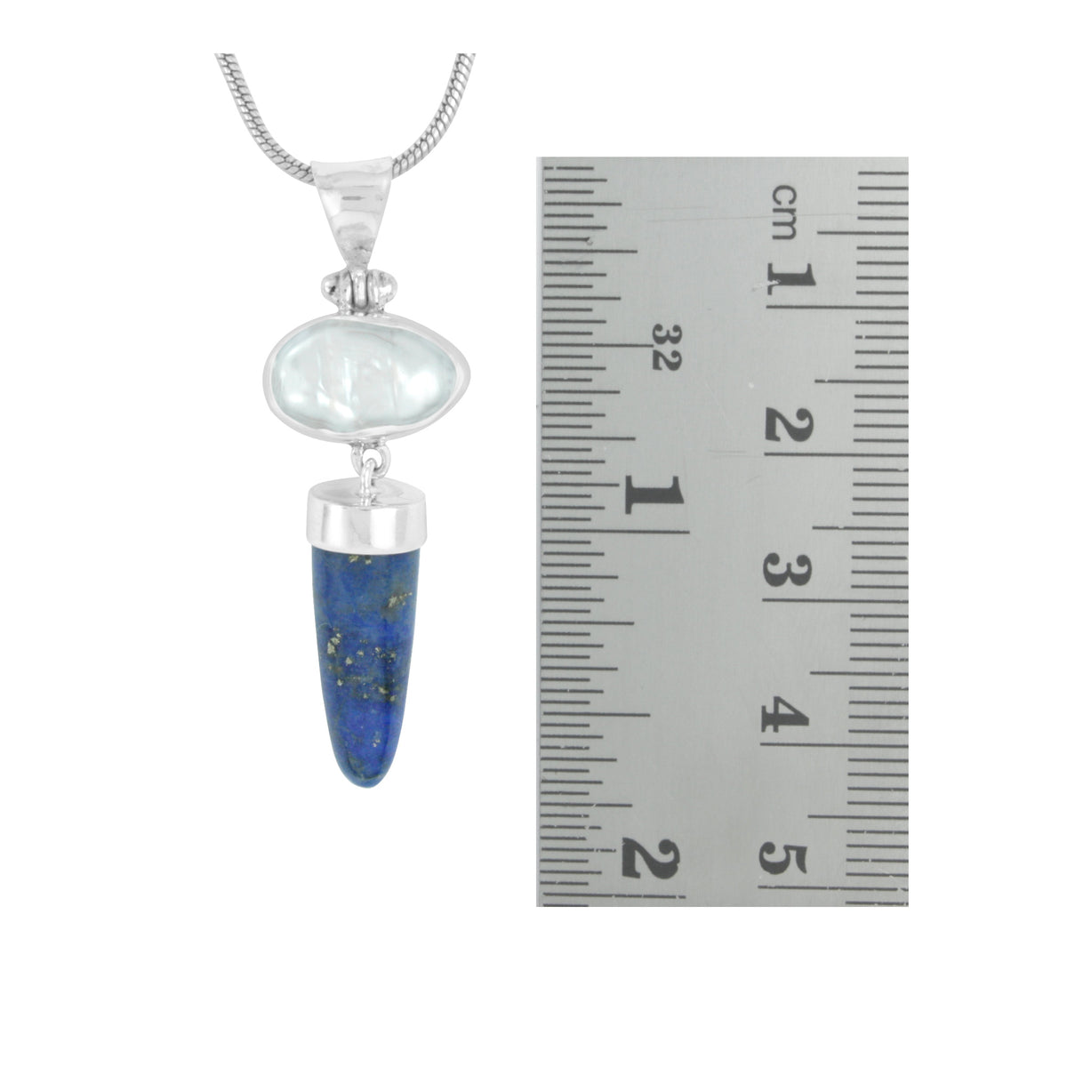 Lapis &amp; Pearl Pendant