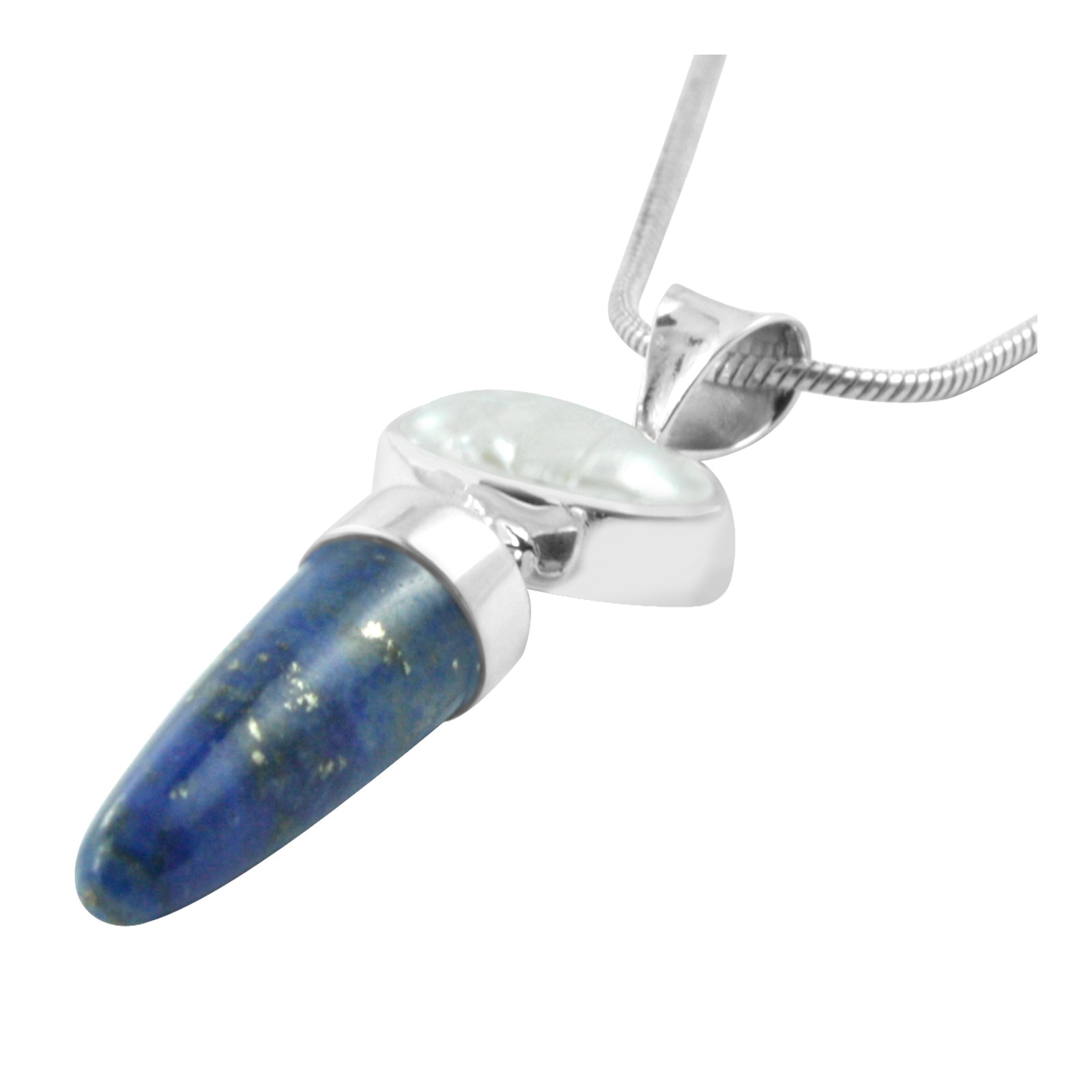 Lapis & Pearl Pendant