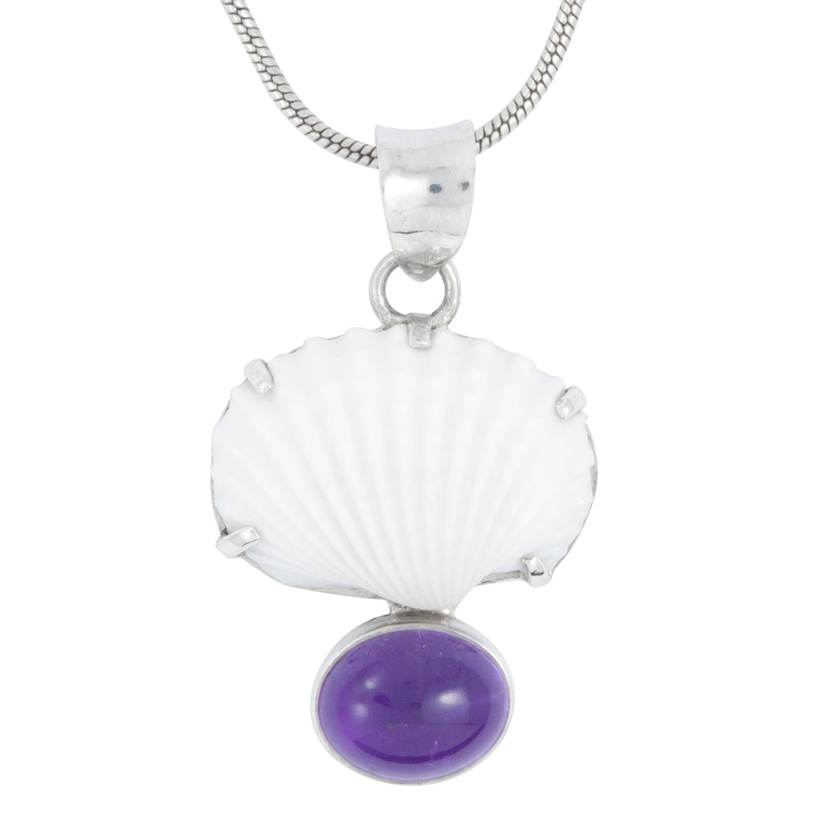 Sea Shell &amp; Ameythyst Pendant