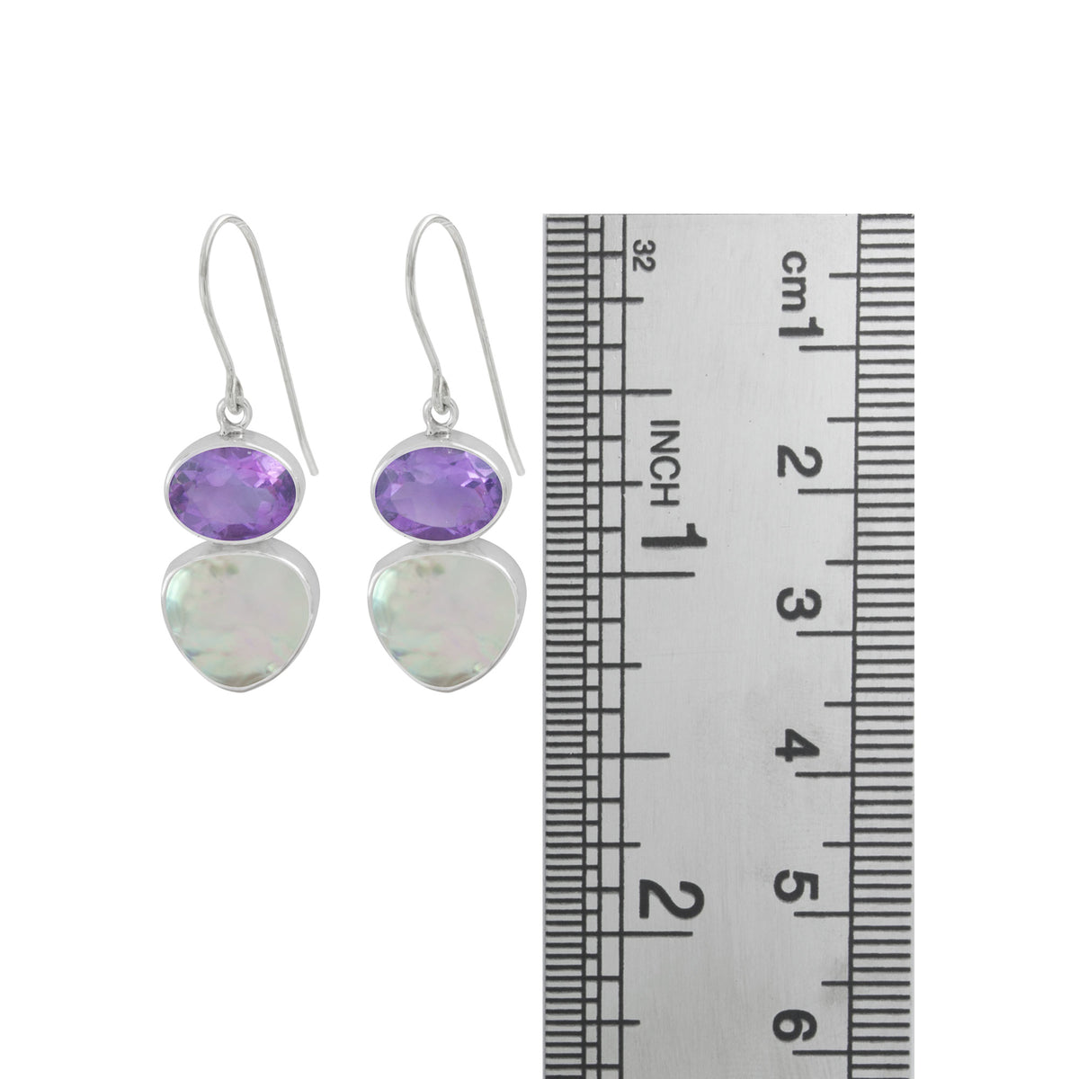 Elegant Amytheyst and Pearl Earrings