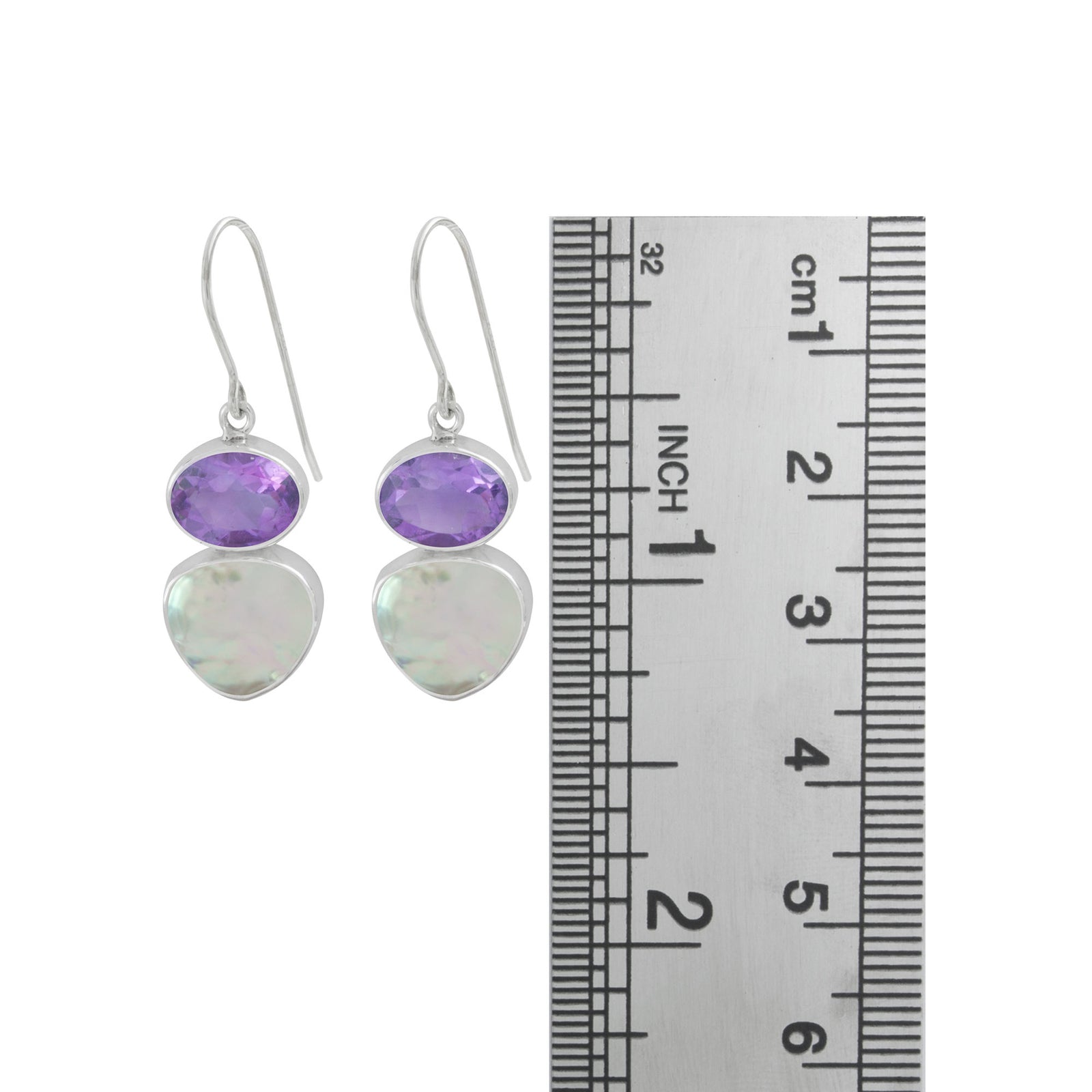 Elegant Amytheyst and Pearl Earrings