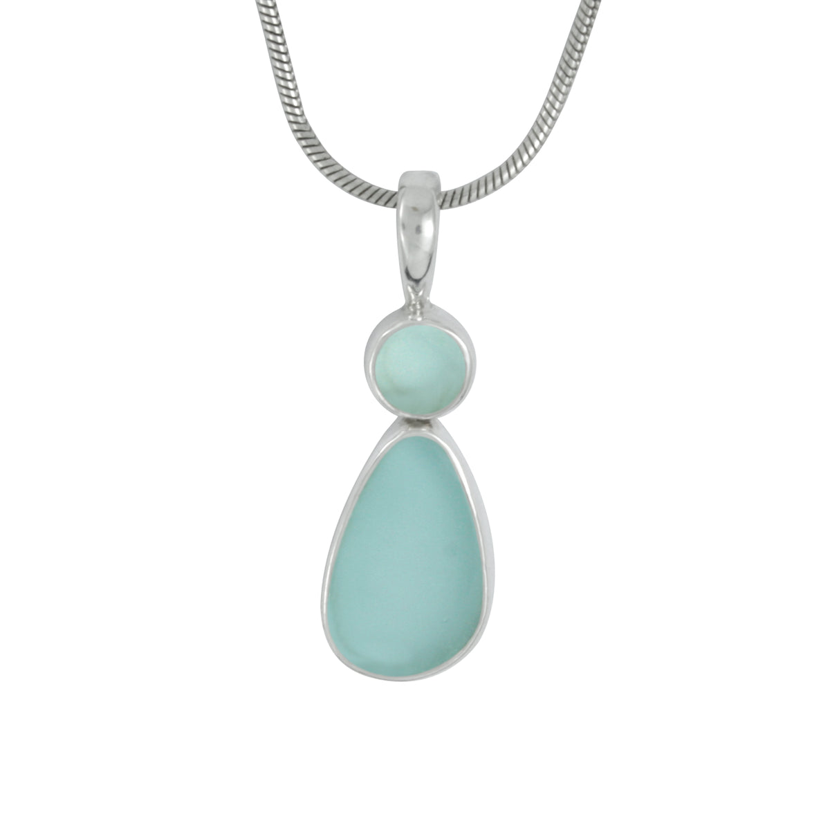 Genuine Sea Glass Silver Pendant