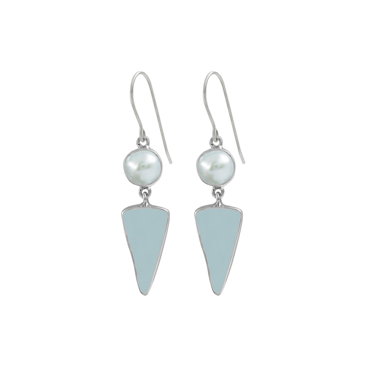 Eleagant SeaGlass and Pearl Earring