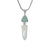 Silver Pendant With Sea Glass And Pearl Biwa Drop