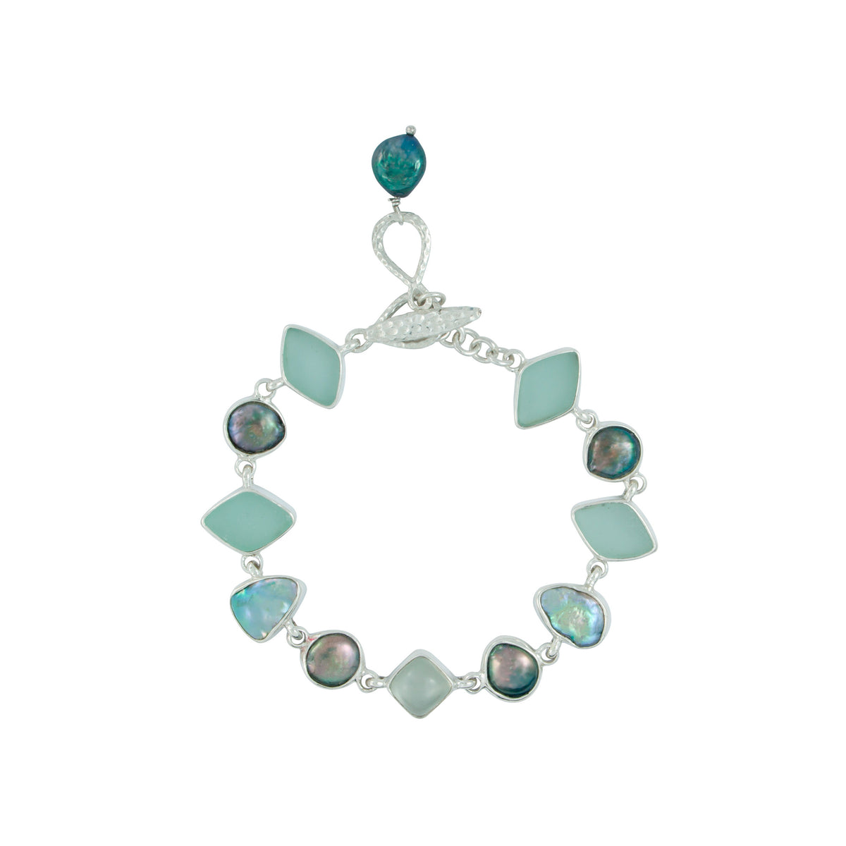 Exqusite Sea Glass &amp; Pearl Bracelet