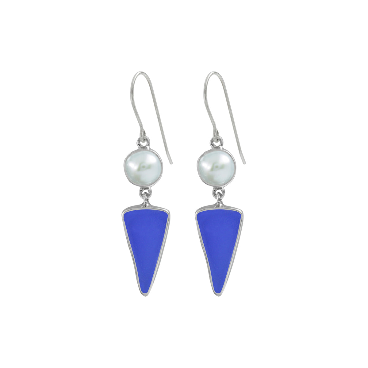 Eleagant SeaGlass and Pearl Earring