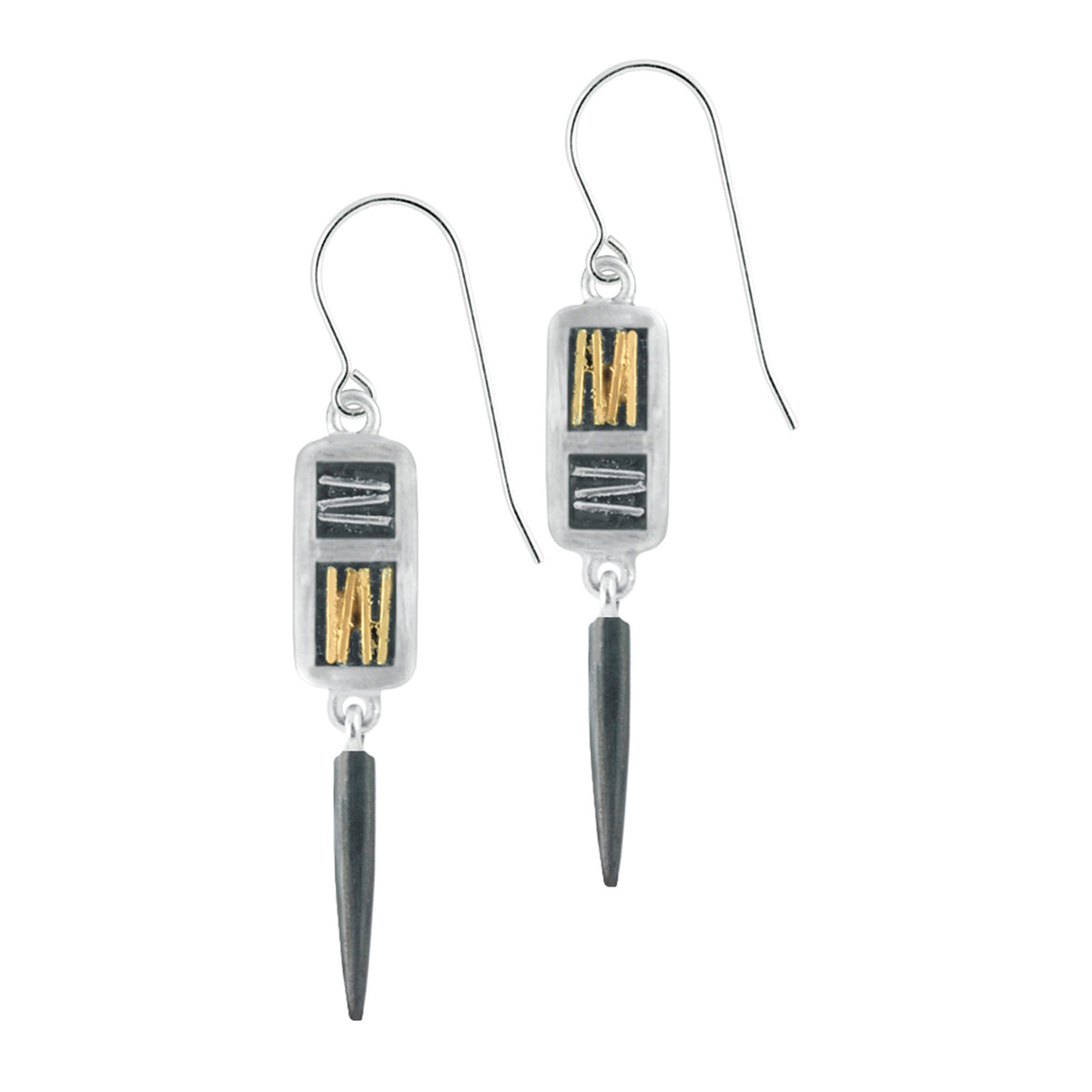 Contemporary 2 tone textured earring