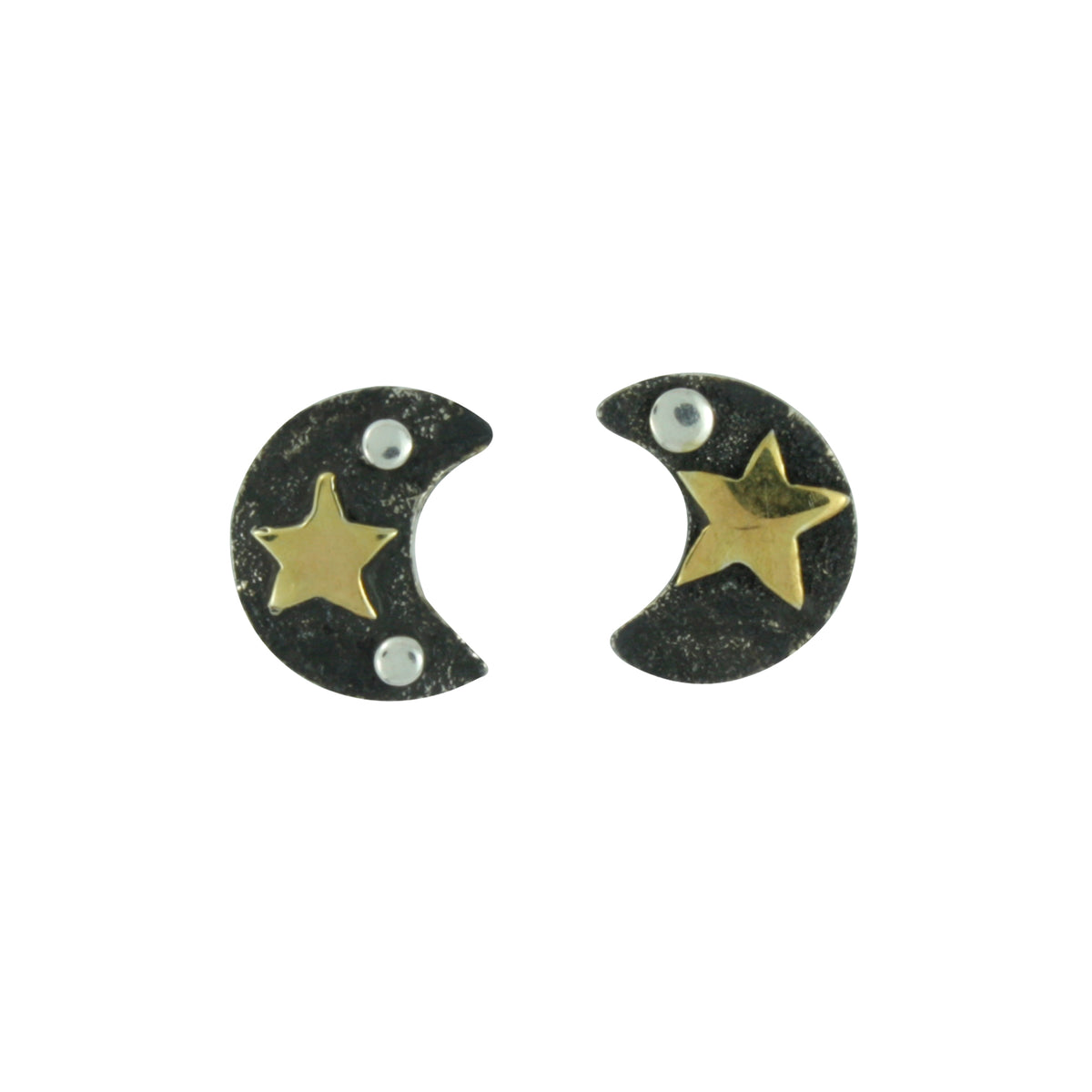 Moon Stud Earring With Silver
